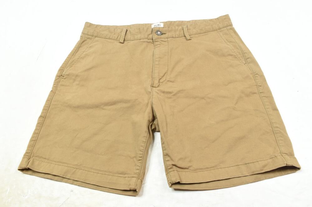 Flint and Tinder 365 Chino Shorts Mens 32 Beige Khaki Cotton Casual